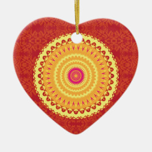 Sun Mandala Ceramic Ornament