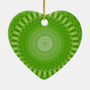 Sun Mandala green Ceramic Ornament