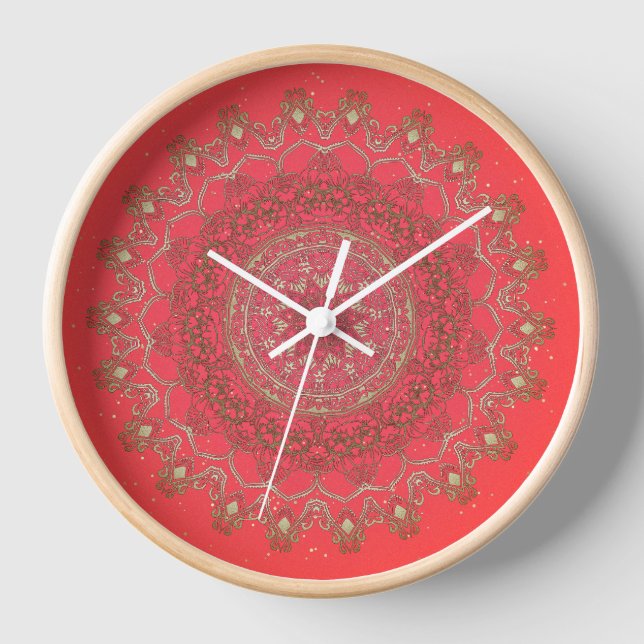 Sun Mandala - Horloge murale (Recto)