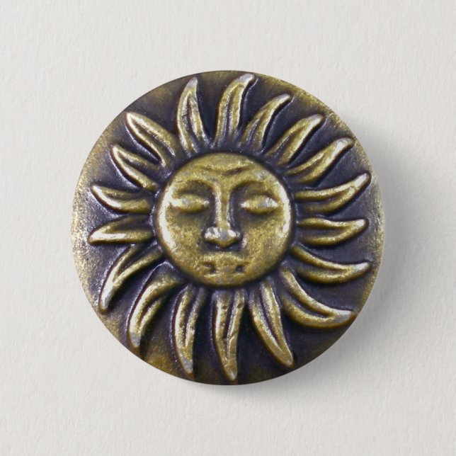 Sun Medallion 2 Inch Round Button (Front)