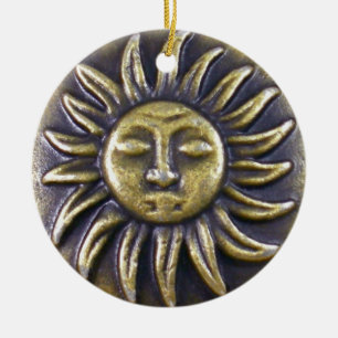 Sun Medallion Ceramic Ornament
