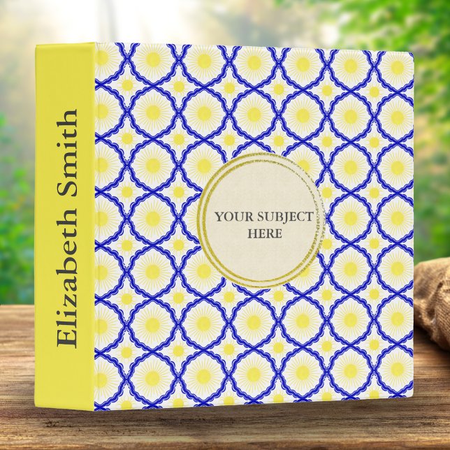 Sun Mediterranean Ogee Pattern Personalized  Binder (Creator Uploaded)