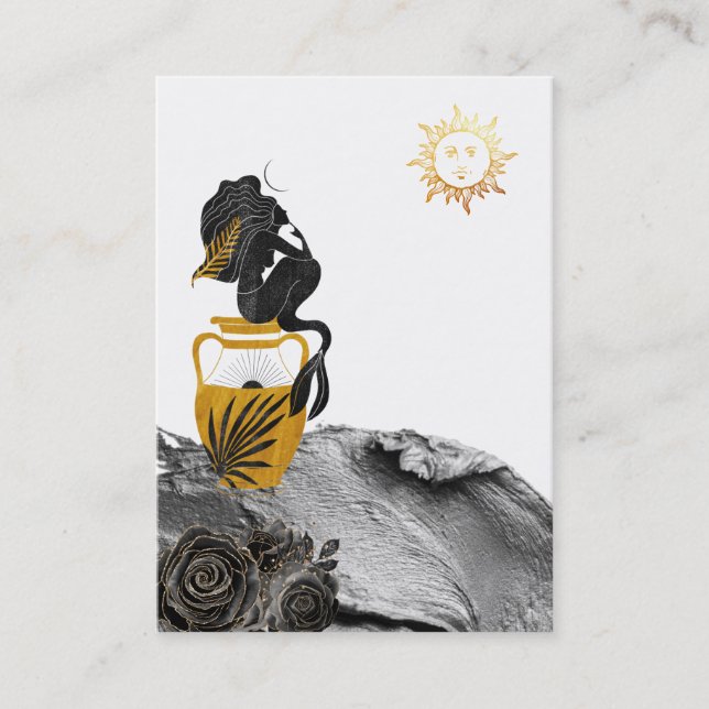 *~* Sun Mermaid Mystic Gold Luna Carte de visite (Devant)