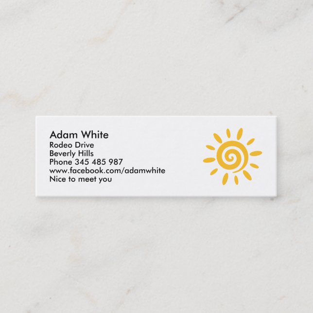 Sun Mini Business Card (Front)