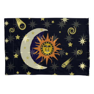 Sun Moon and Celestial Bodies  Pillow Case