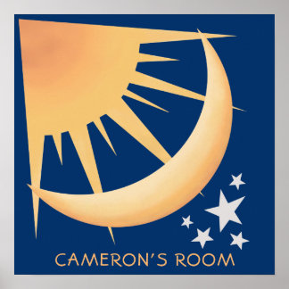 Sun, Moon and Stars Decorative Square Poster