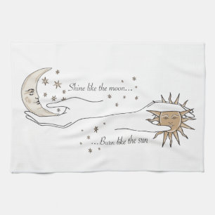 Sun, Moon and Stars Tea Towel