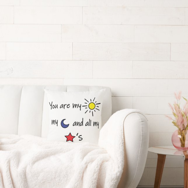 Sun Moon and Stars Throw Pillow (Couch)