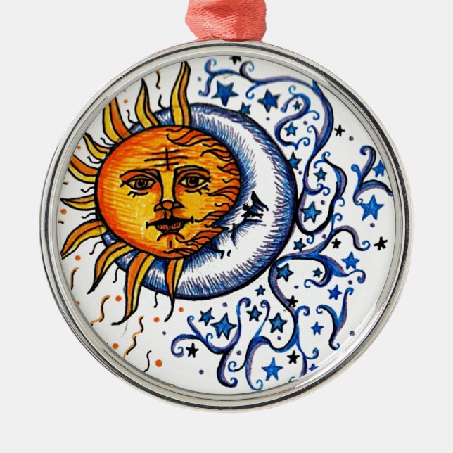 SUN MOON ART DESIGN METAL ORNAMENT (Front)