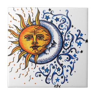 SUN MOON ART DESIGN TILE