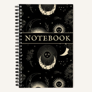Sun Moon Cosmic Vintage Spiral Notebook