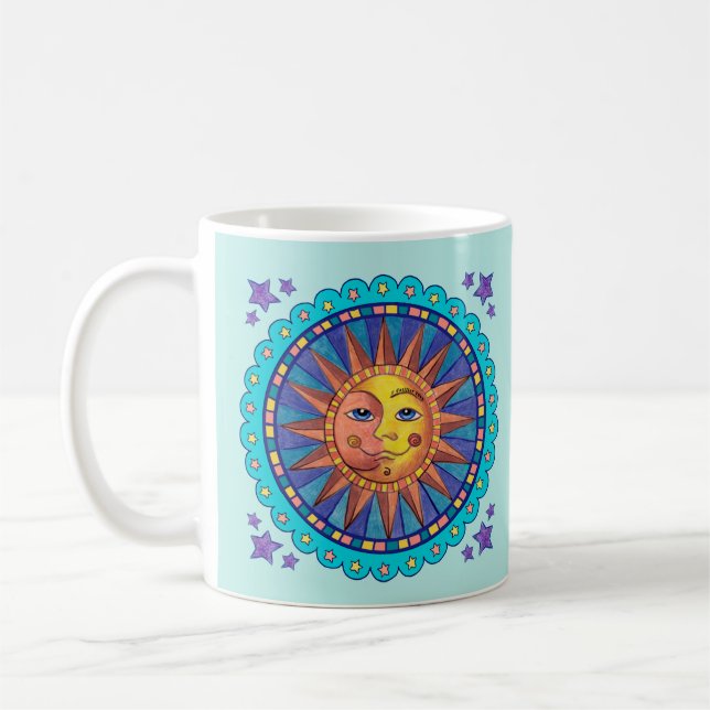 Sun  Moon Face  Mug (Left)