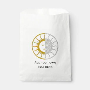 SUN & MOON gold silver + your background Favour Bag