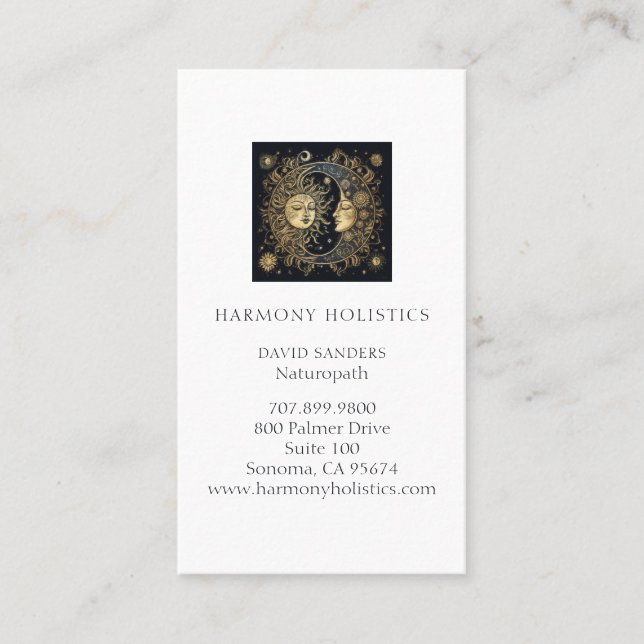 Sun Moon Holistic Health Business Card (Front)