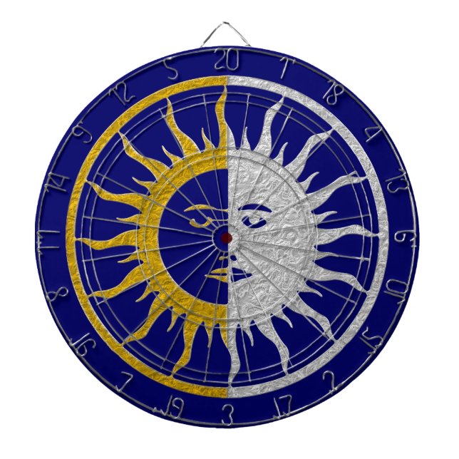 SUN & MOON in gold & silver Dartboard (Front)