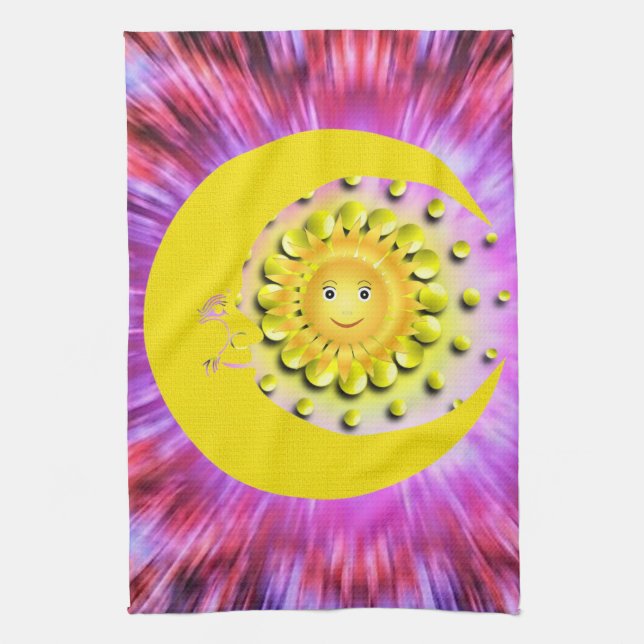 Sun Moon Kitchen Hand Towel (Vertical)