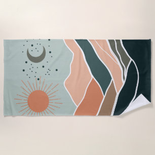 Sun & Moon Mountains Beach Towel