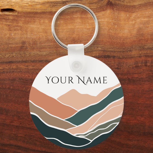 Sun & Moon Mountains Keychain (Back)