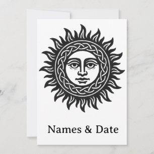 Sun & Moon Mythic Invitation – Pagan, Celestial.