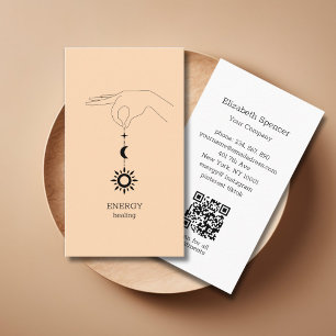 Sun Moon Peach QR-Code Business Card
