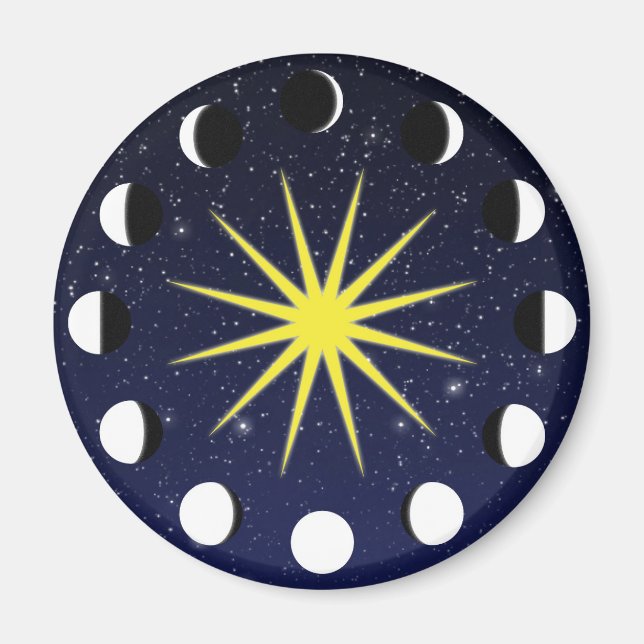 Sun, Moon Phases & Stars Magnet (Front)