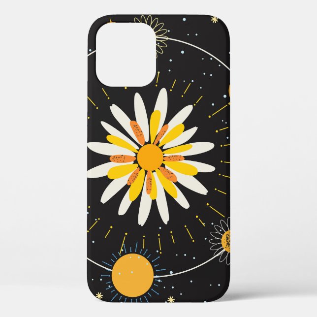 Sun Moon Planets: Graphic Floral Art Case-Mate iPhone Case (Back)