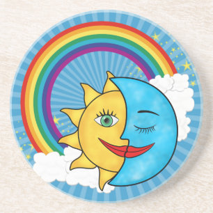 Sun Moon Rainbow Stars Coaster