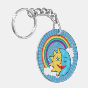Sun Moon Rainbow Stars Keychain