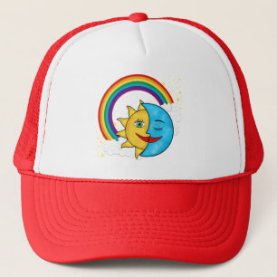 Sun Moon Rainbow Stars Trucker Hat