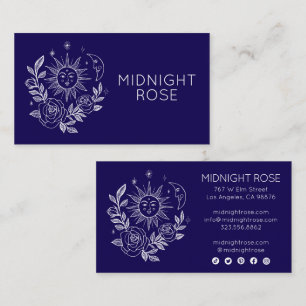 Sun Moon & Roses Magical Boho Colourful CUSTOM Business Card