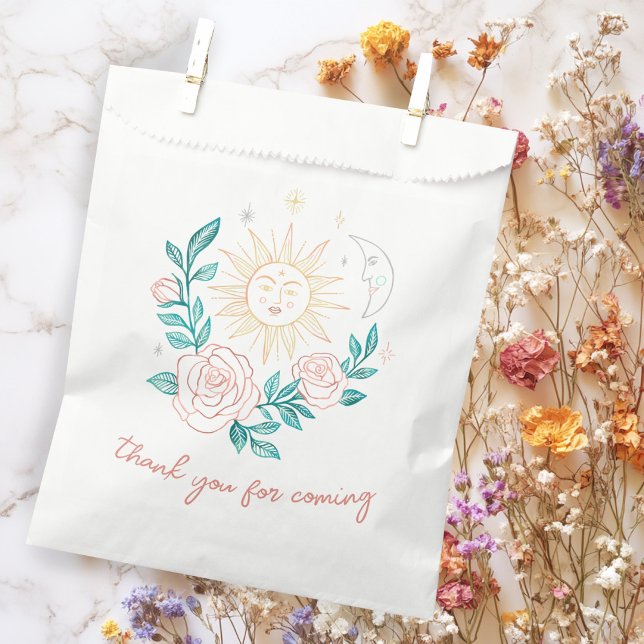Sun Moon & Roses Magical Boho Earthy CUSTOM  Favour Bag (Sun Moon & Roses Magical Boho Earthy CUSTOM Favor Bag
)