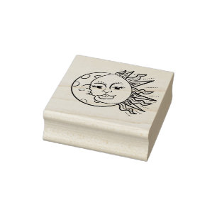 Sun & Moon  Rubber Stamp