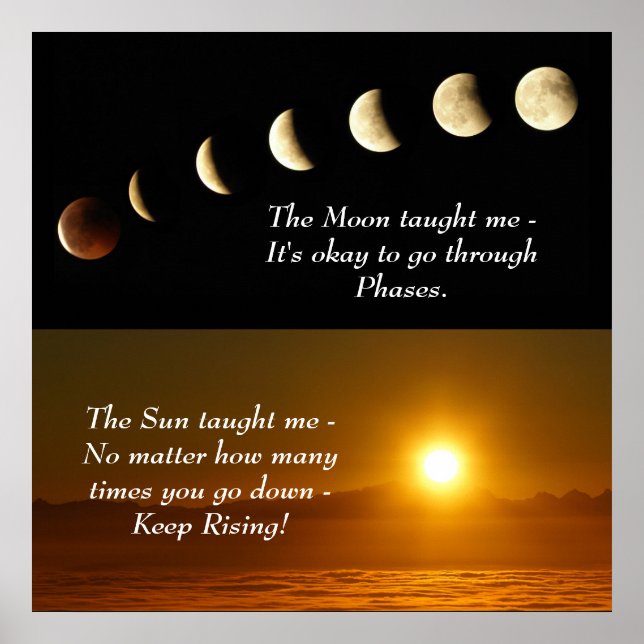 Sun Moon Spiritual Inspirational Quote Poster (Front)