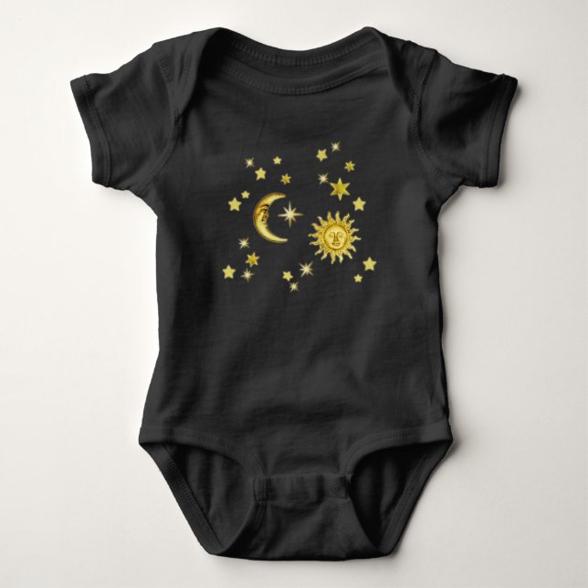 Sun, Moon & Stars Baby Bodysuit (Front)