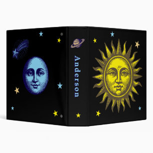 Sun Moon Stars Celestial Art Template Binder