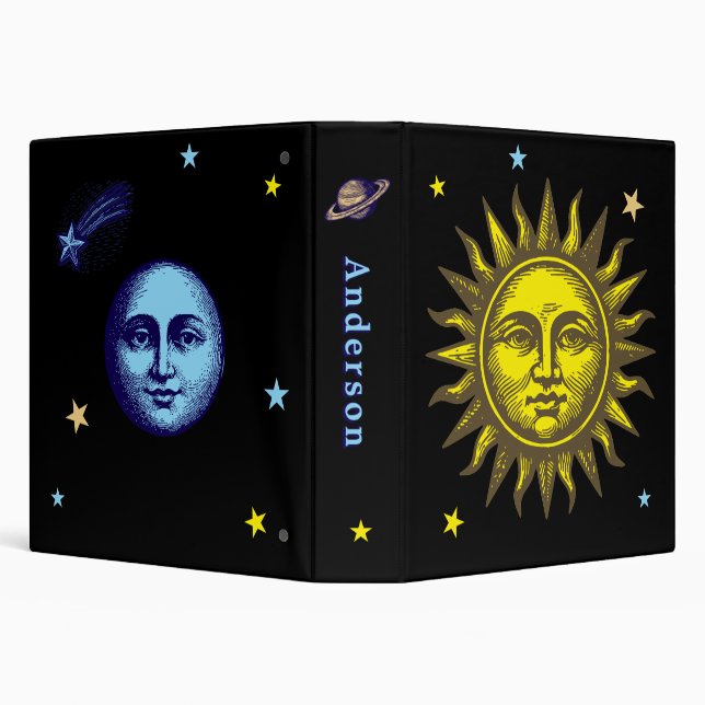 Sun Moon Stars Celestial Art Template Binder (Background)