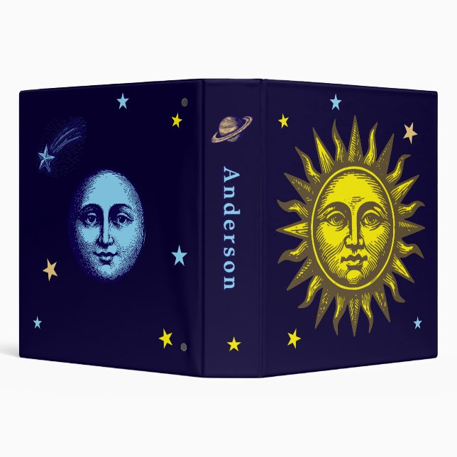 Sun Moon Stars Celestial Art Template Binder (Background)