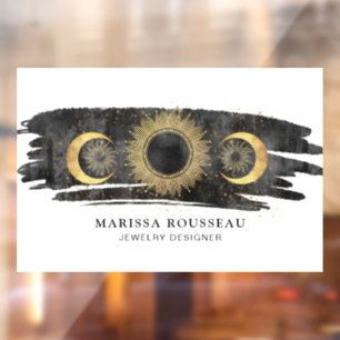 Sun Moon Stars Gold Black White Jewellery Designer Window Cling