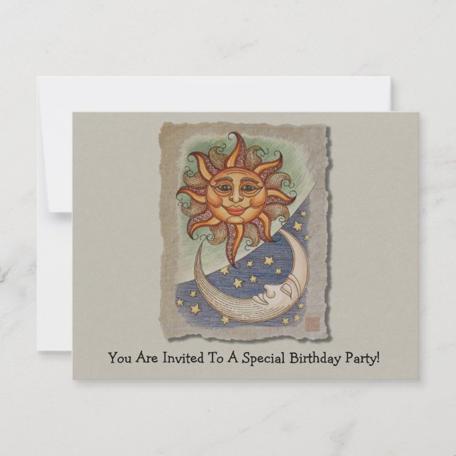 Sun Moon & Stars Invitation (Front)