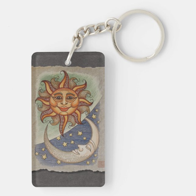 Sun Moon & Stars Keychain (Back)