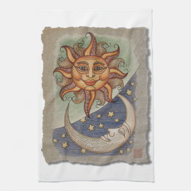 Sun Moon & Stars Kitchen Towel (Vertical)