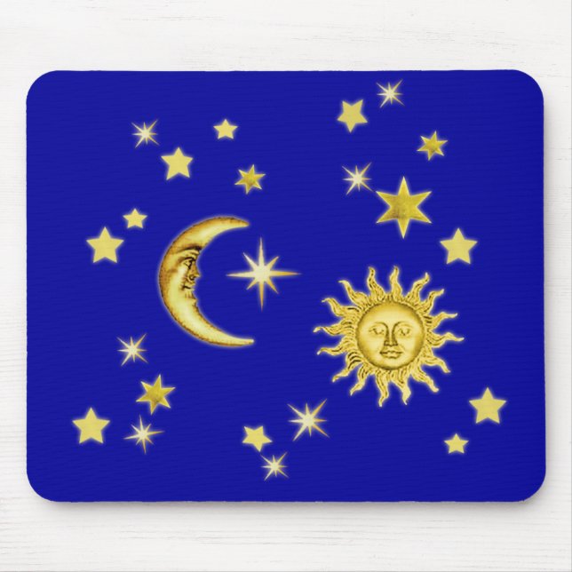 Sun, Moon & Stars Mouse Pad (Front)