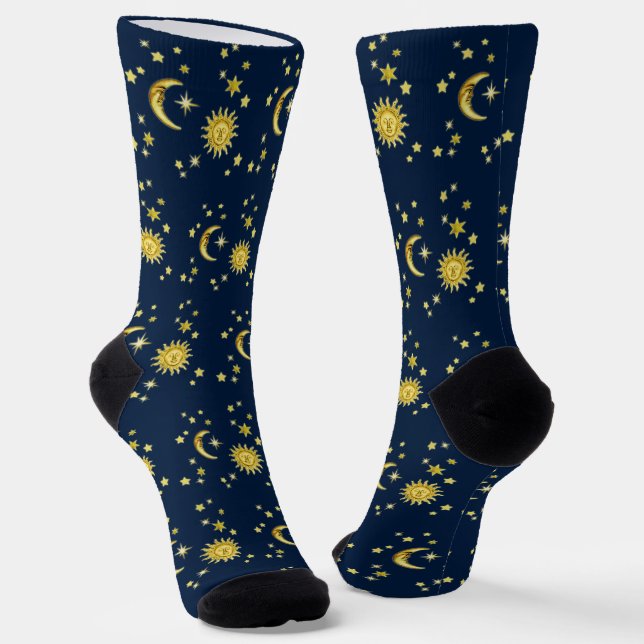 Sun, Moon & Stars 🌞🌛⭐ Socks (Angled)