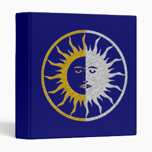 SUN & MOON Symbol - gold silver Binder