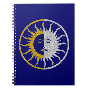 SUN & MOON Symbol - gold silver Notebook