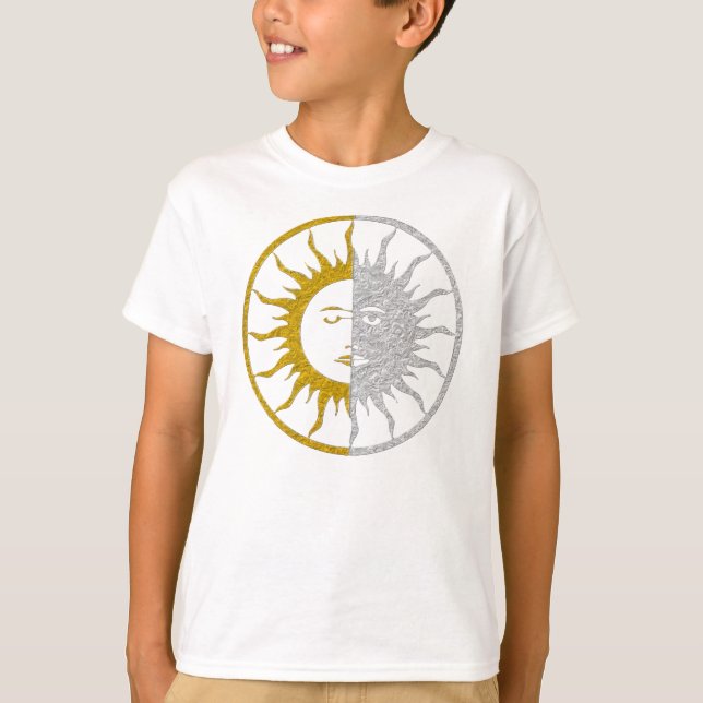 SUN & MOON Symbol - gold silver T-Shirt (Front)