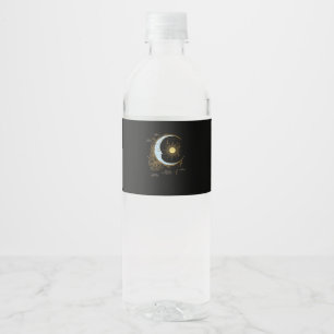 Sun Moon Vintage 90s Witch Whimsigoth Aesthetic Water Bottle Label