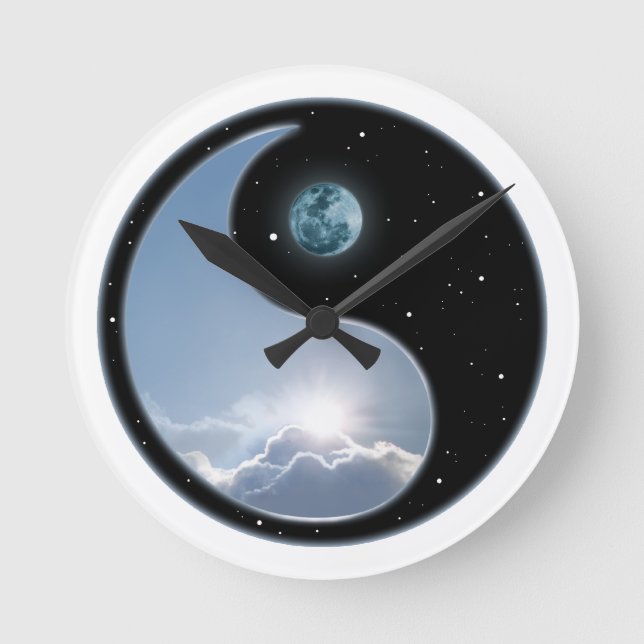 Sun-Moon Yin-Yang Round Clock (Front)