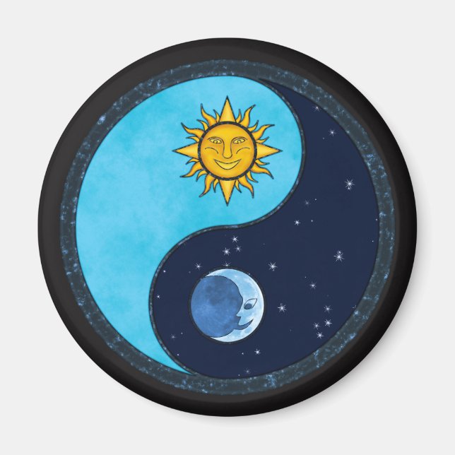 Sun Moon Yin Yang Symbol Magnet (Front)