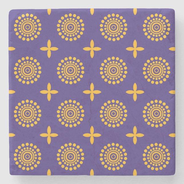 Sun Mosaic Pattern Stone Coaster (Front)